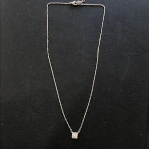 Gorgeous fake diamond square necklace